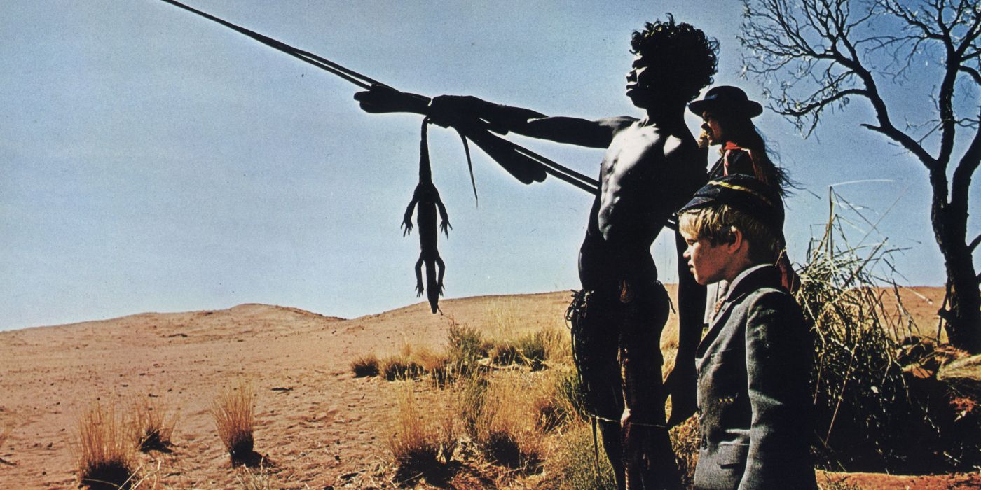 Jenny Agutter, David Gulpilil and Luc Roeg in 'Walkabout' 